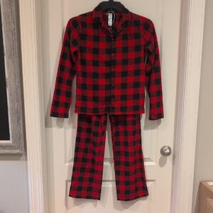 Kid's Red & Black Buffalo Plaid Pajamas Sz. XL